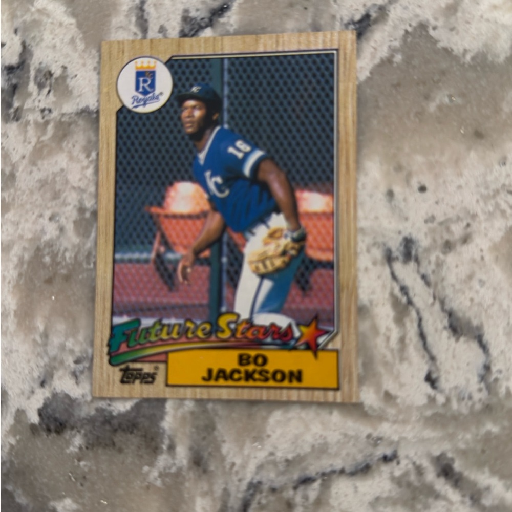 Topps Bo Jackson Baseball Card with Blue and Yellow Accents